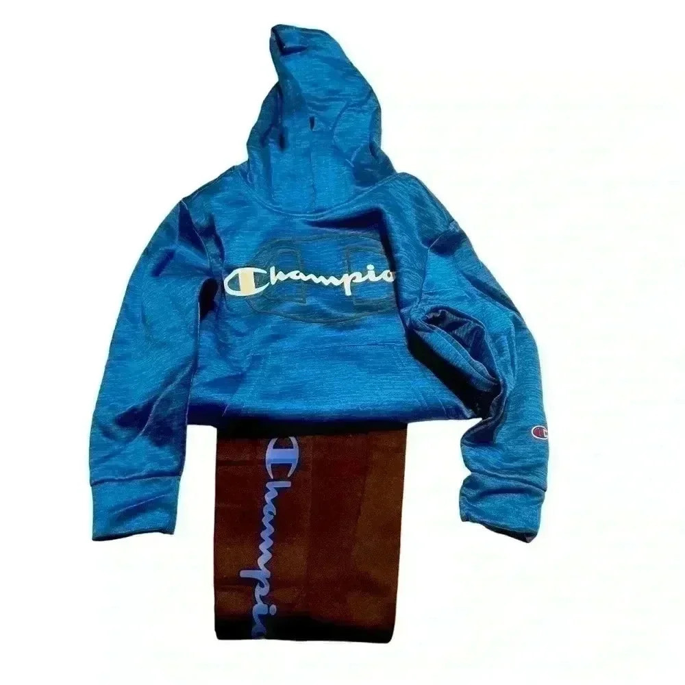 Champion Boy's 2 Piece Hoodie & Jogger Active Set (Blue&Black)